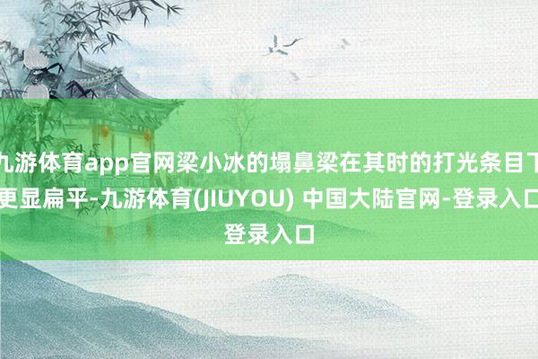 九游体育app官网梁小冰的塌鼻梁在其时的打光条目下更显扁平-九游体育(JIUYOU) 中国大陆官网-登录入口